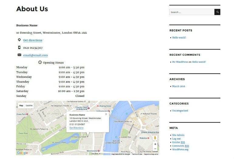 Business Profile About Us Page