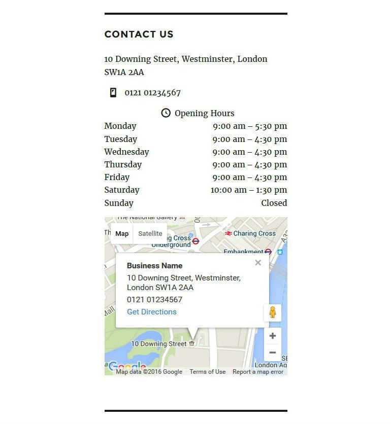 Business Profile Widget