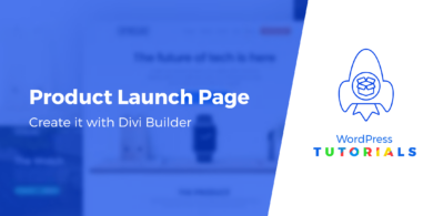 build a product launch page with Divi builder