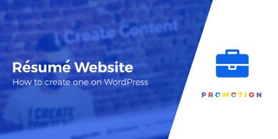 create a resume website on WordPress