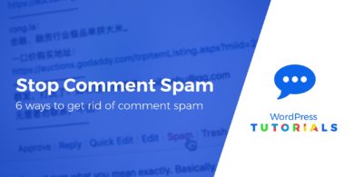 stop comment spam on WordPress