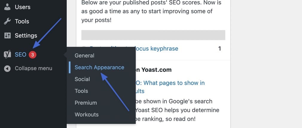 search appearance link 